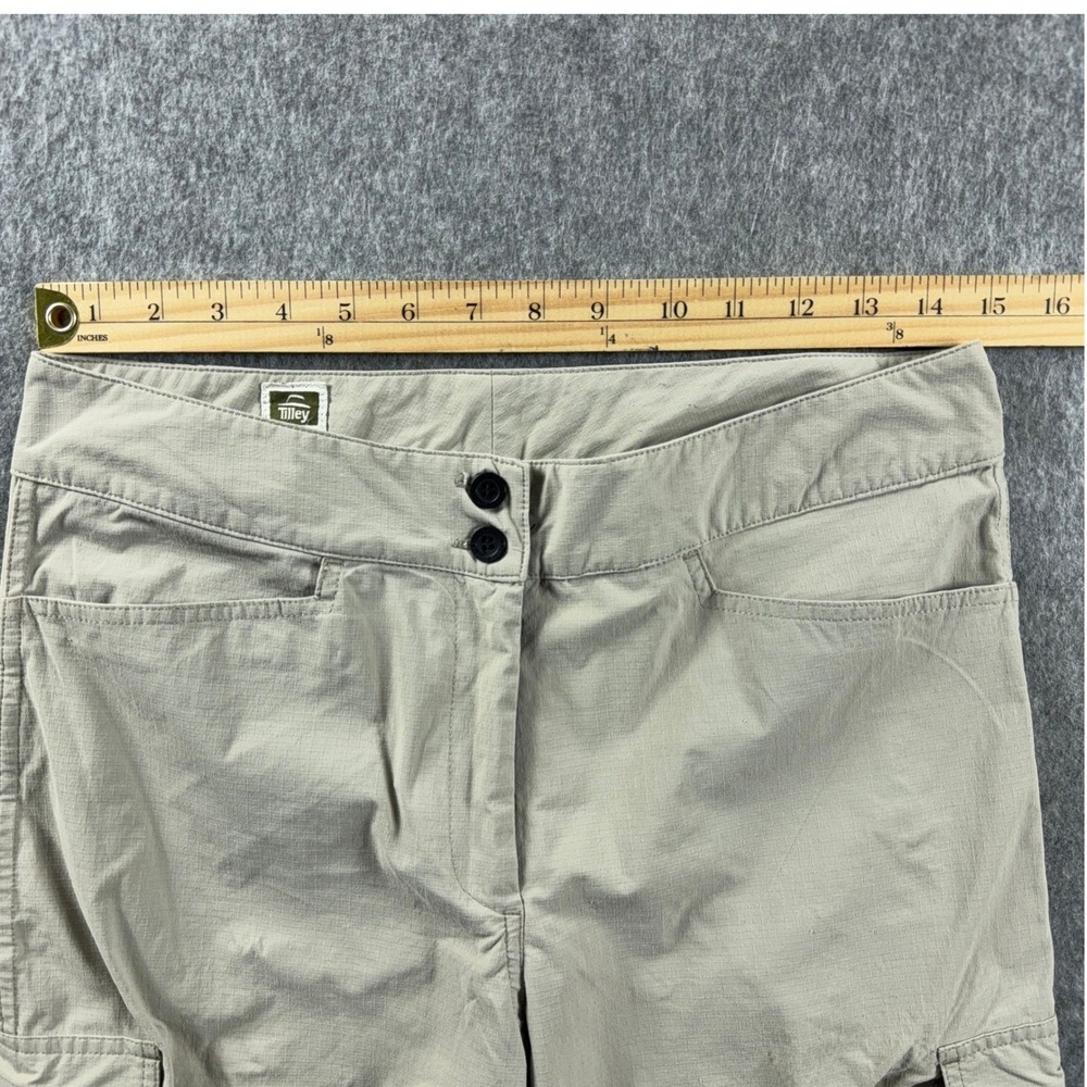 Vintage Tilley Hiking Cargo Pants Women's Sz 8 Tan Khaki Made in Canada Straight - Picture 4 of 14
